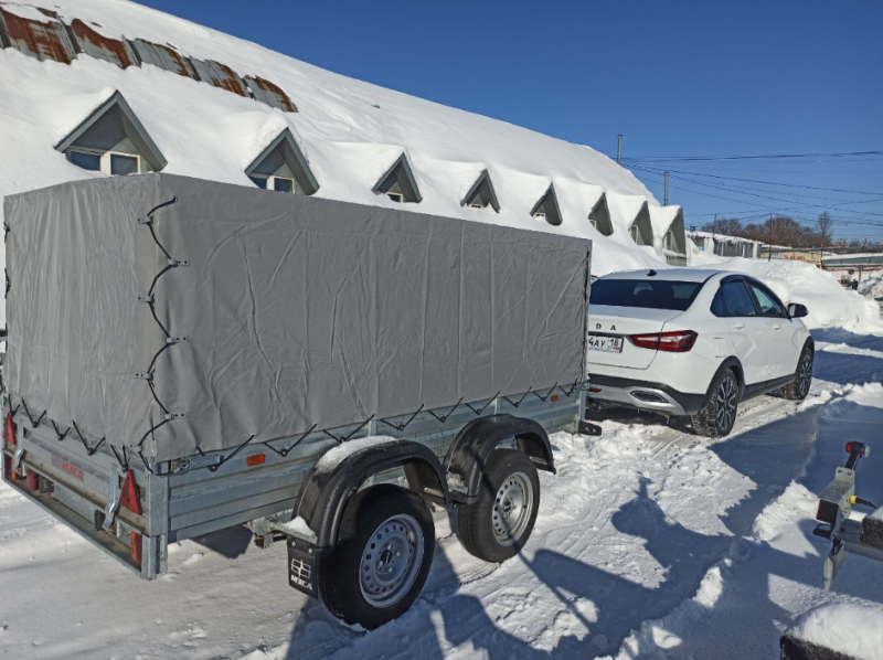 Двухосный прицеп МЗСА 817733.022 с кузовом 2,73х1,37 м для перевозки строительных материалов и других грузов